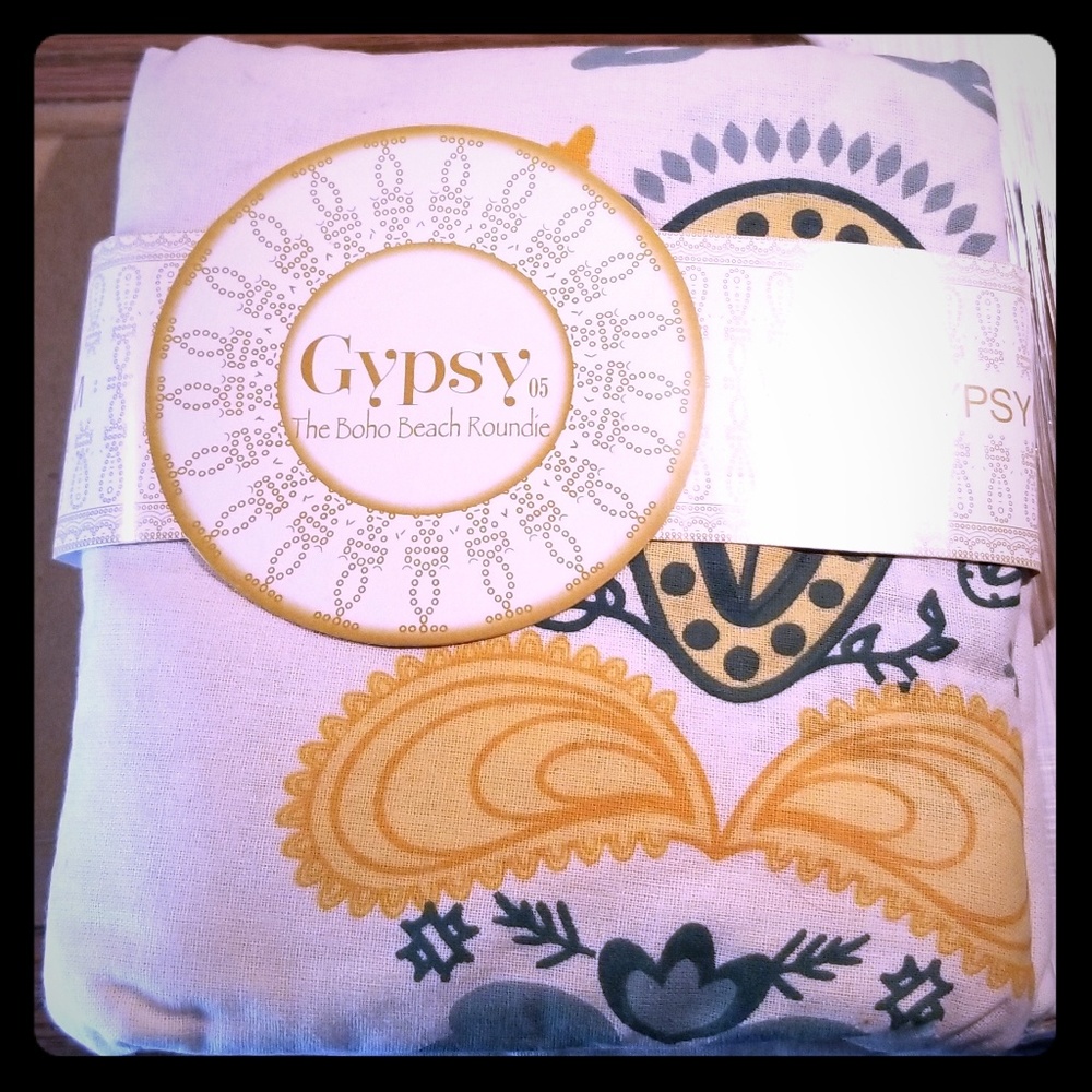Gypsy 05 Boho Beach Roundie Yellow Paisley